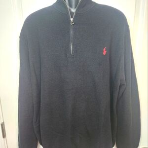 Polo by Ralph Lauren Black and Red Zip Up Sweater